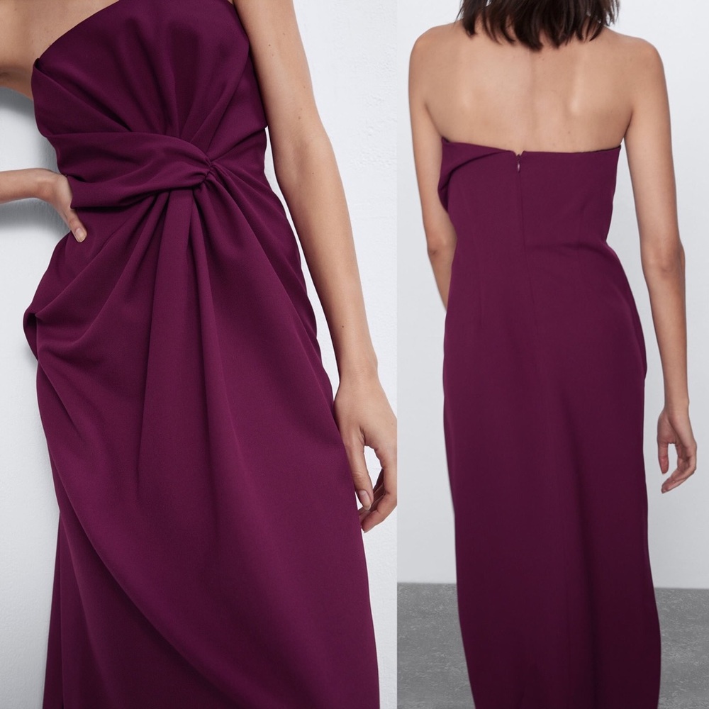 Zara Strapless Dress in Deep Purple